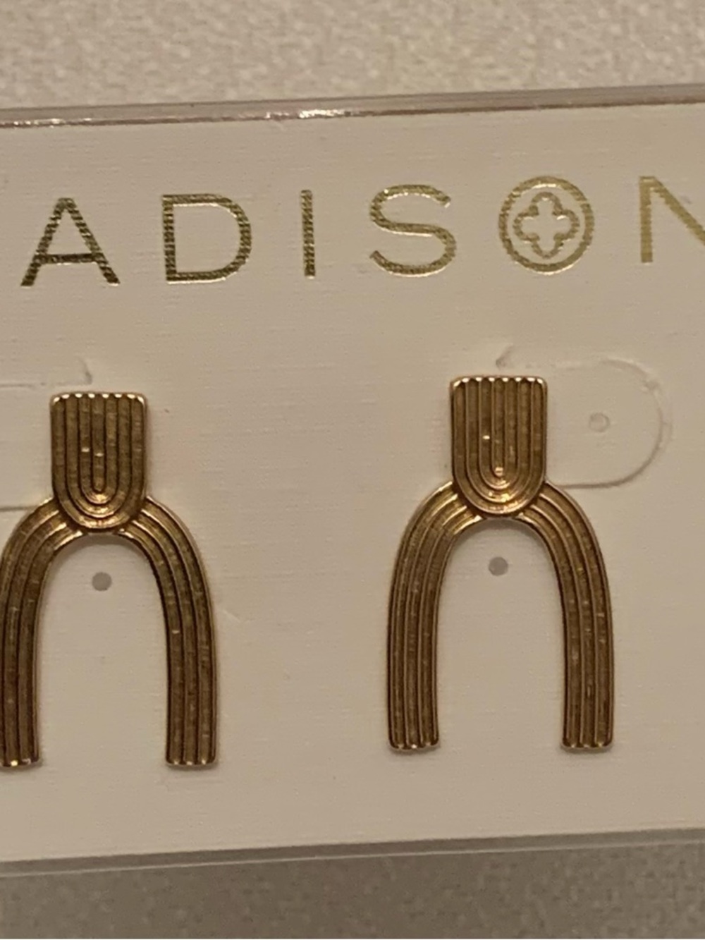 Madison Textured Gold Arch Drop Earrings